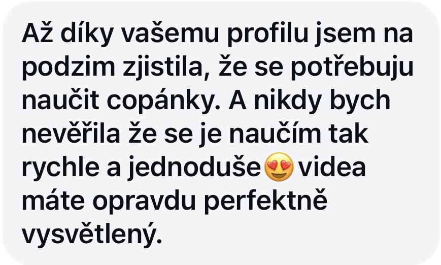 Skutečná zpráva od absolventky kurzu