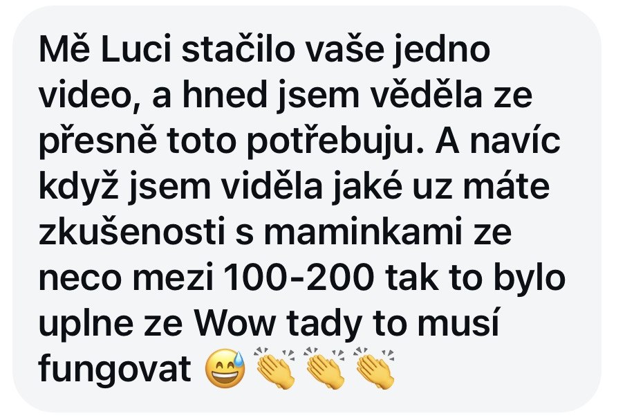 Skutečná zpráva od absolventky kurzu