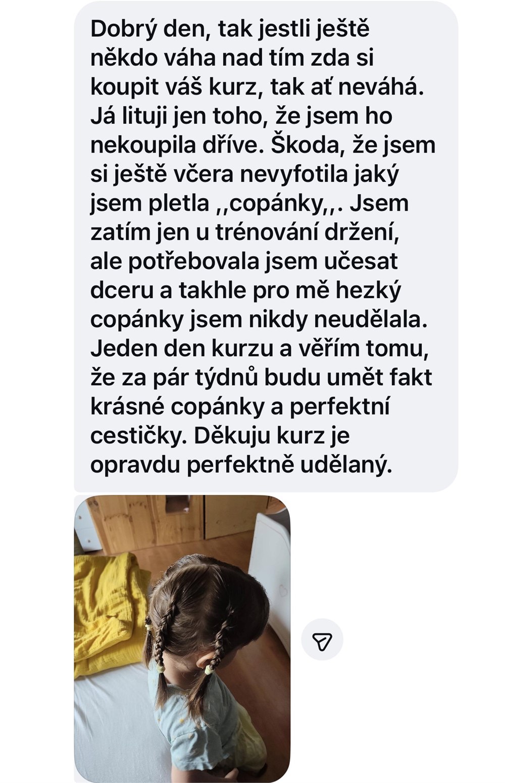 Skutečná zpráva od absolventky kurzu